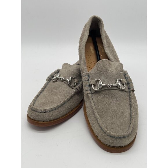 Mens Size 9 G.H. Bass Weejuns Light Gray Suede Loafers With Silver Bit Detail main image 9